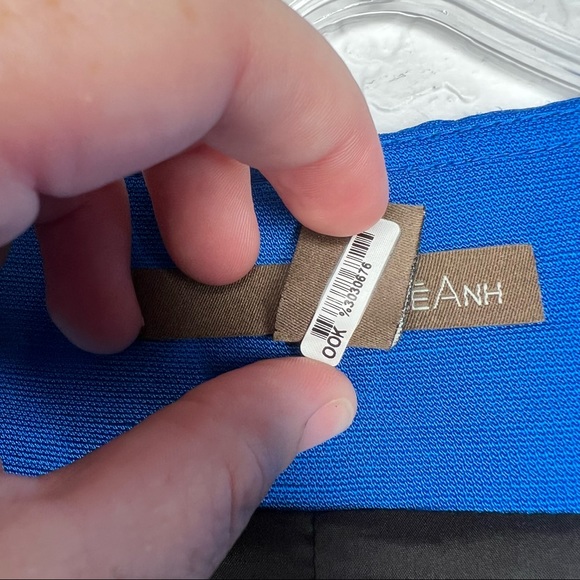 Andy The Anh Womens Sleeveless Full Zip Up Bodycon Dress Blue Sz 4 French Linen - Picture 7 of 8